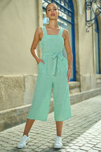 Yumi Green Stripe Strappy Jumpsuit