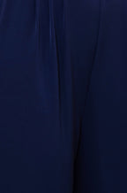 Yumi Navy Buckle Jumpsuit With Twist Knot Detail
