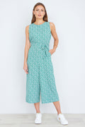 Yumi Green Ditsy Culotte Jumpsuit