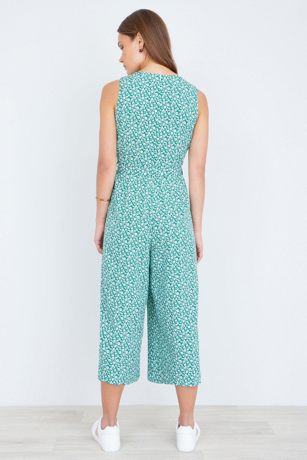 Yumi Green Ditsy Culotte Jumpsuit