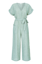 Yumi Green V Neck Kimono Sleeve Jumpsuit