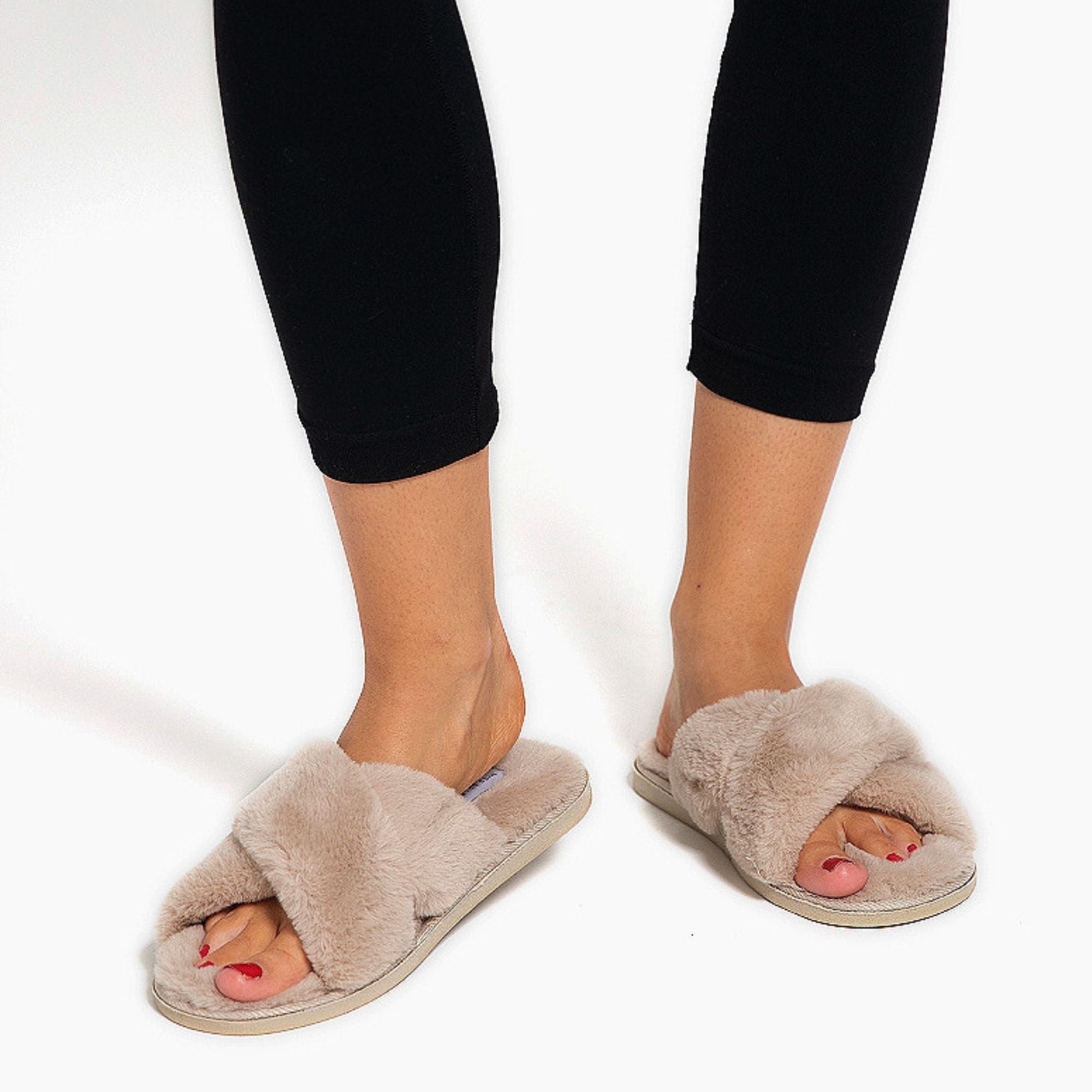 Ladies Novelty Bedroom House Open Toe Slippers with Back (3 Sizes)