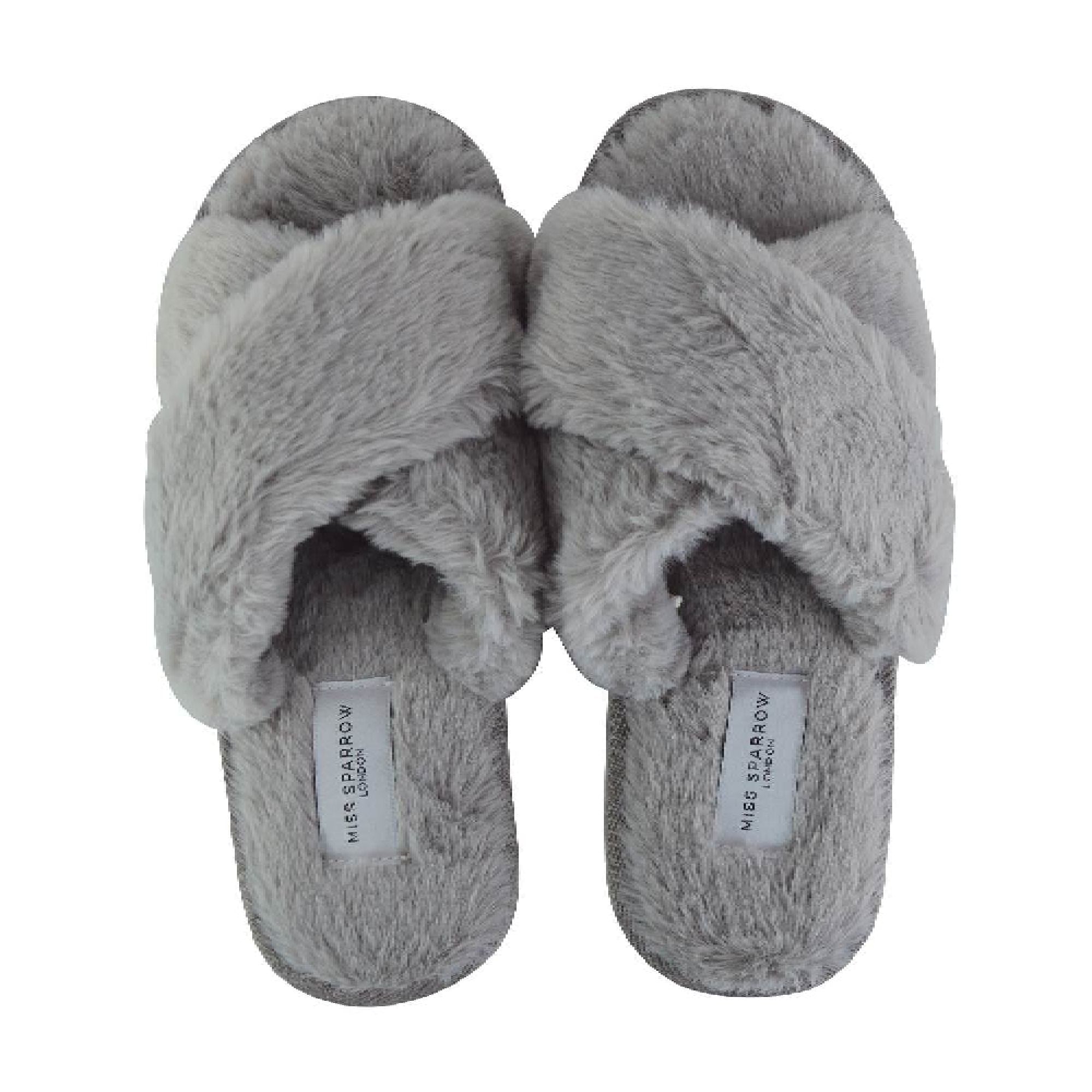 Ladies Novelty Bedroom House Open Toe Slippers with Back (3 Sizes)