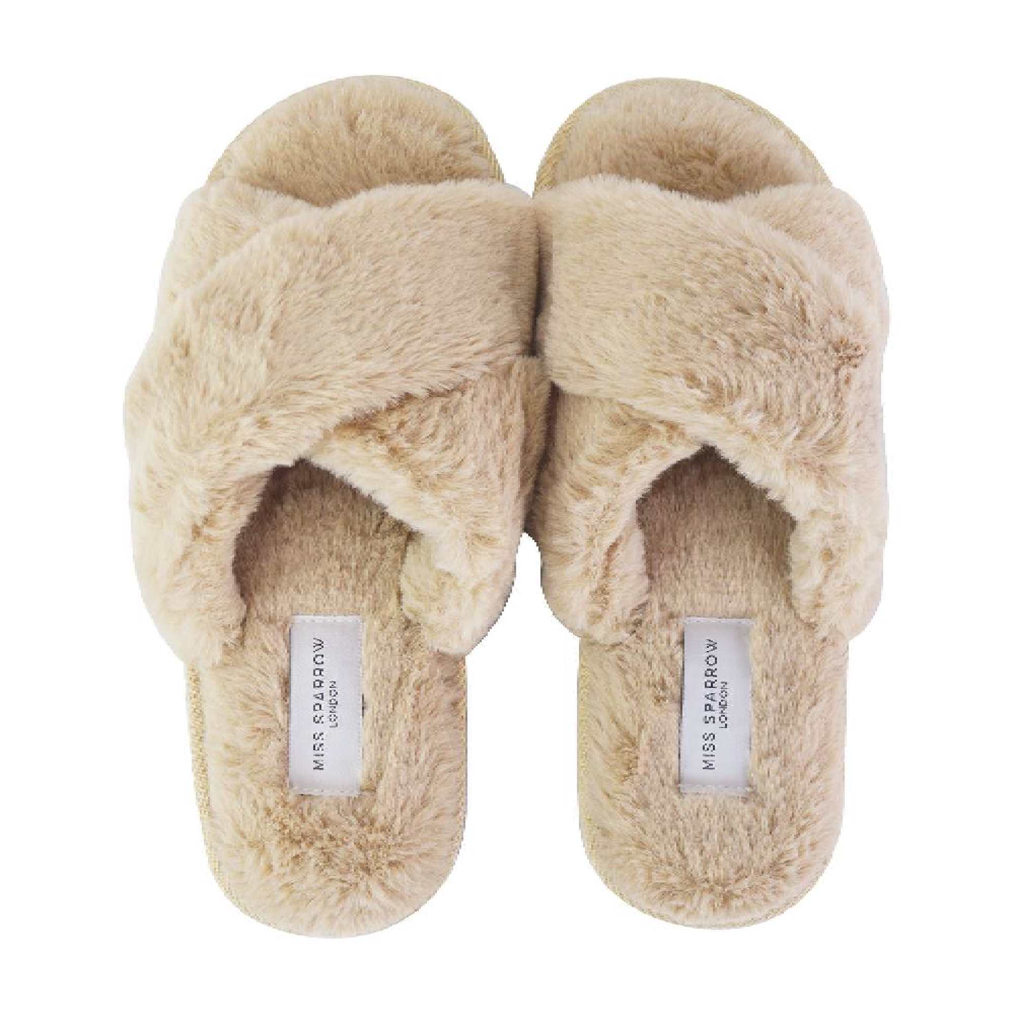Ladies Novelty Bedroom House Open Toe Slippers with Back (3 Sizes)
