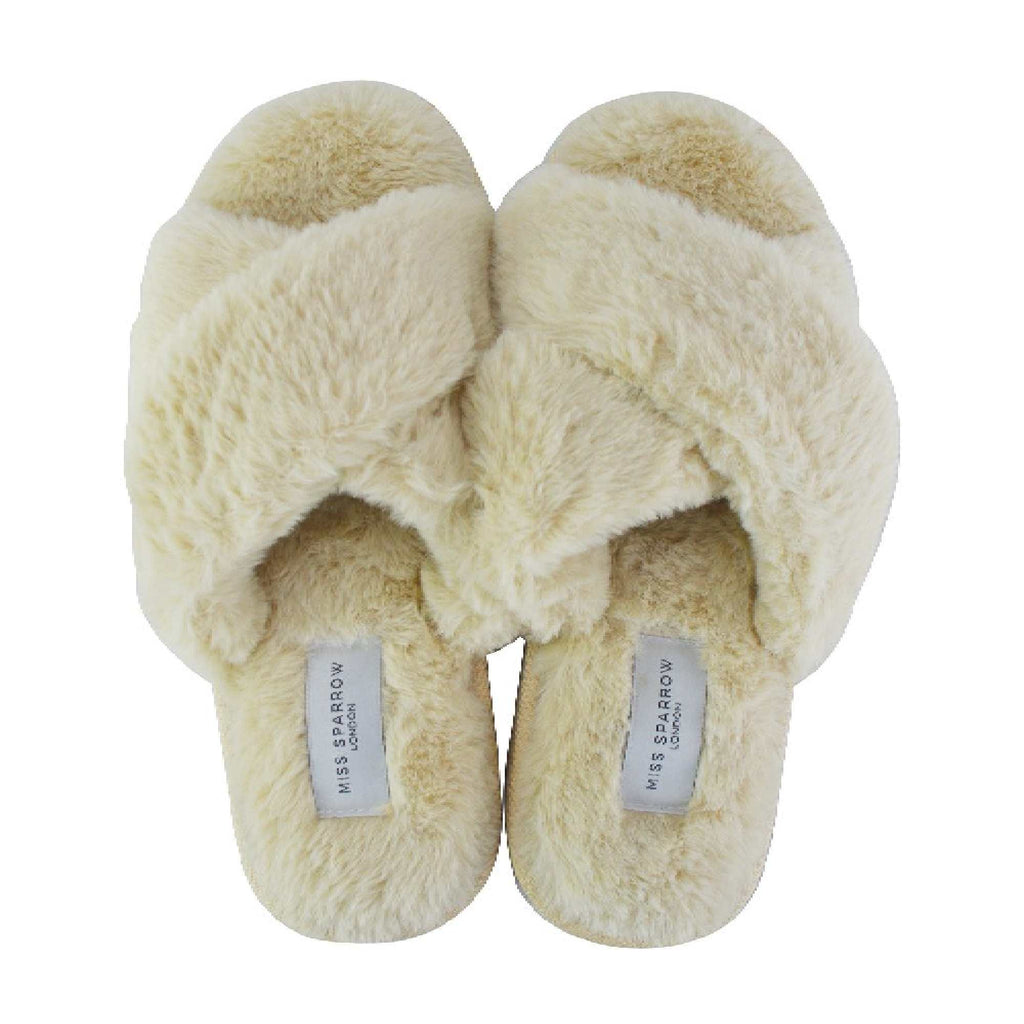 Ladies Novelty Bedroom House Open Toe Slippers with Back (3 Sizes)
