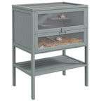 PawHut Wooden Hamster Cage w/ Storage Shelf, Openable Top for Gerbils, Grey