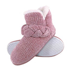 Ladies Knitted Warm Fleece Plush Slipper Boots (6 Sizes)