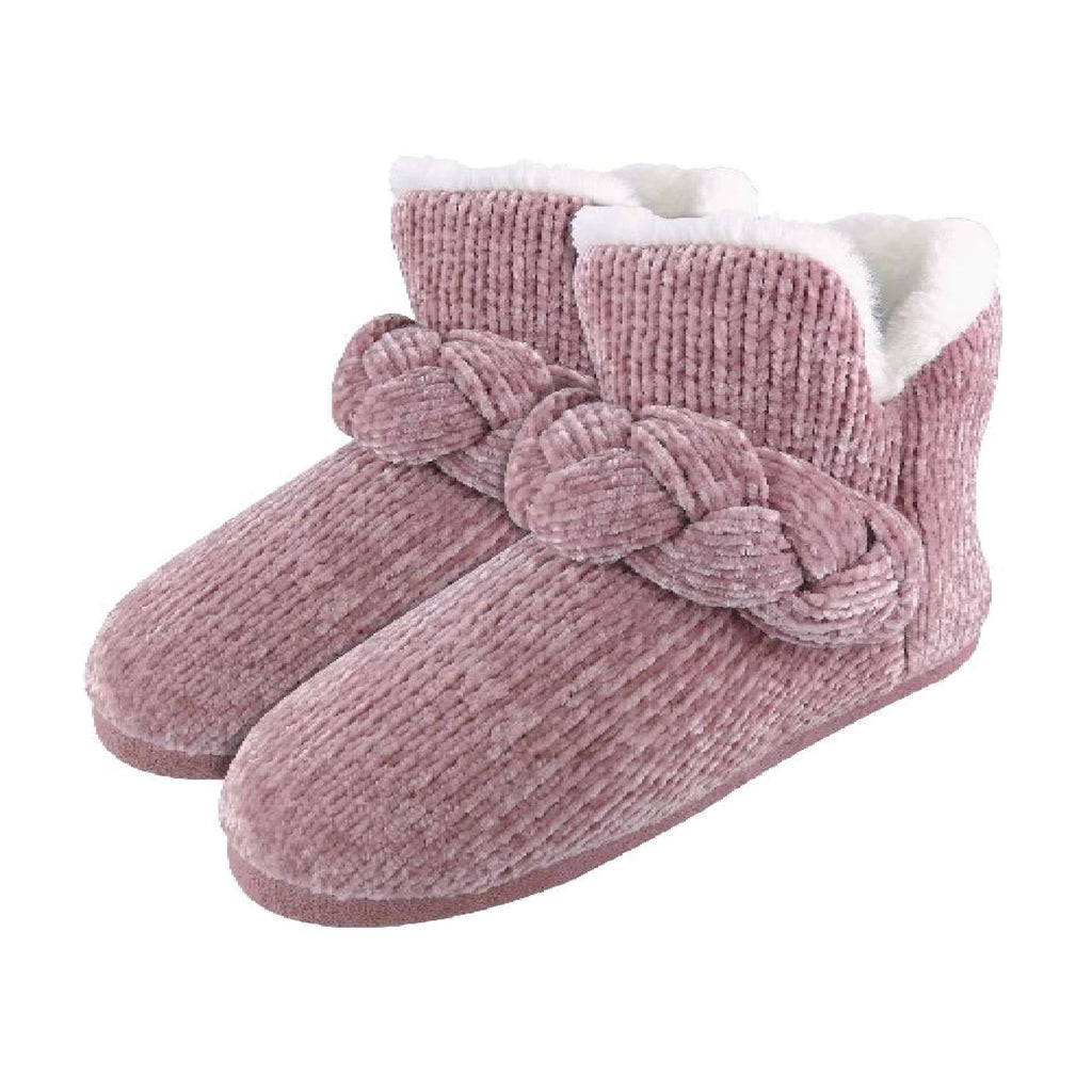 Ladies Knitted Warm Fleece Plush Slipper Boots (6 Sizes)