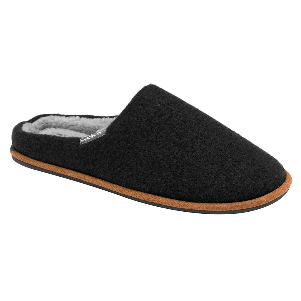 Mens Plush Lined Mule Slippers With Memory Foam