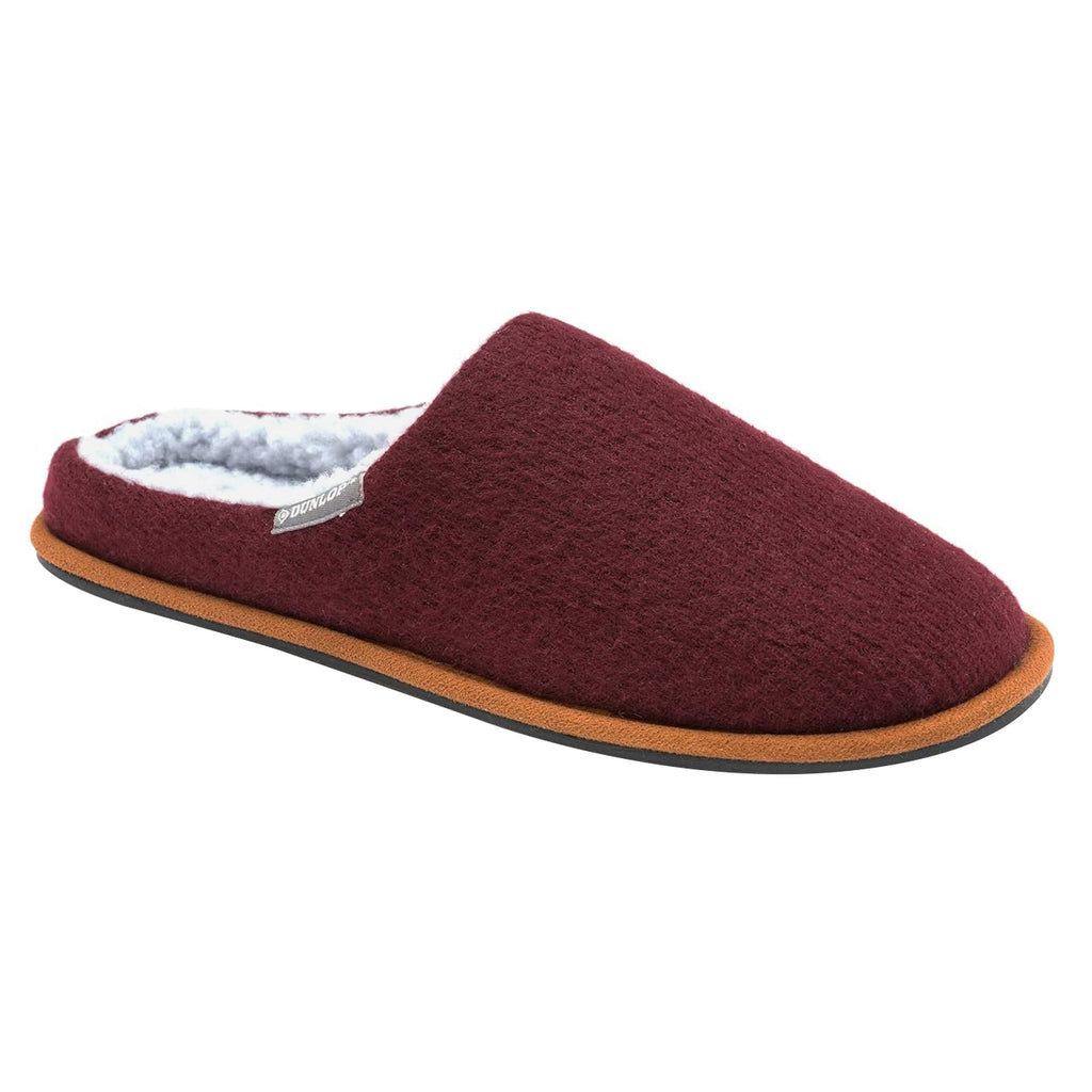 Mens Plush Lined Mule Slippers With Memory Foam