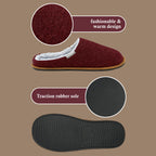 Mens Plush Lined Mule Slippers With Memory Foam