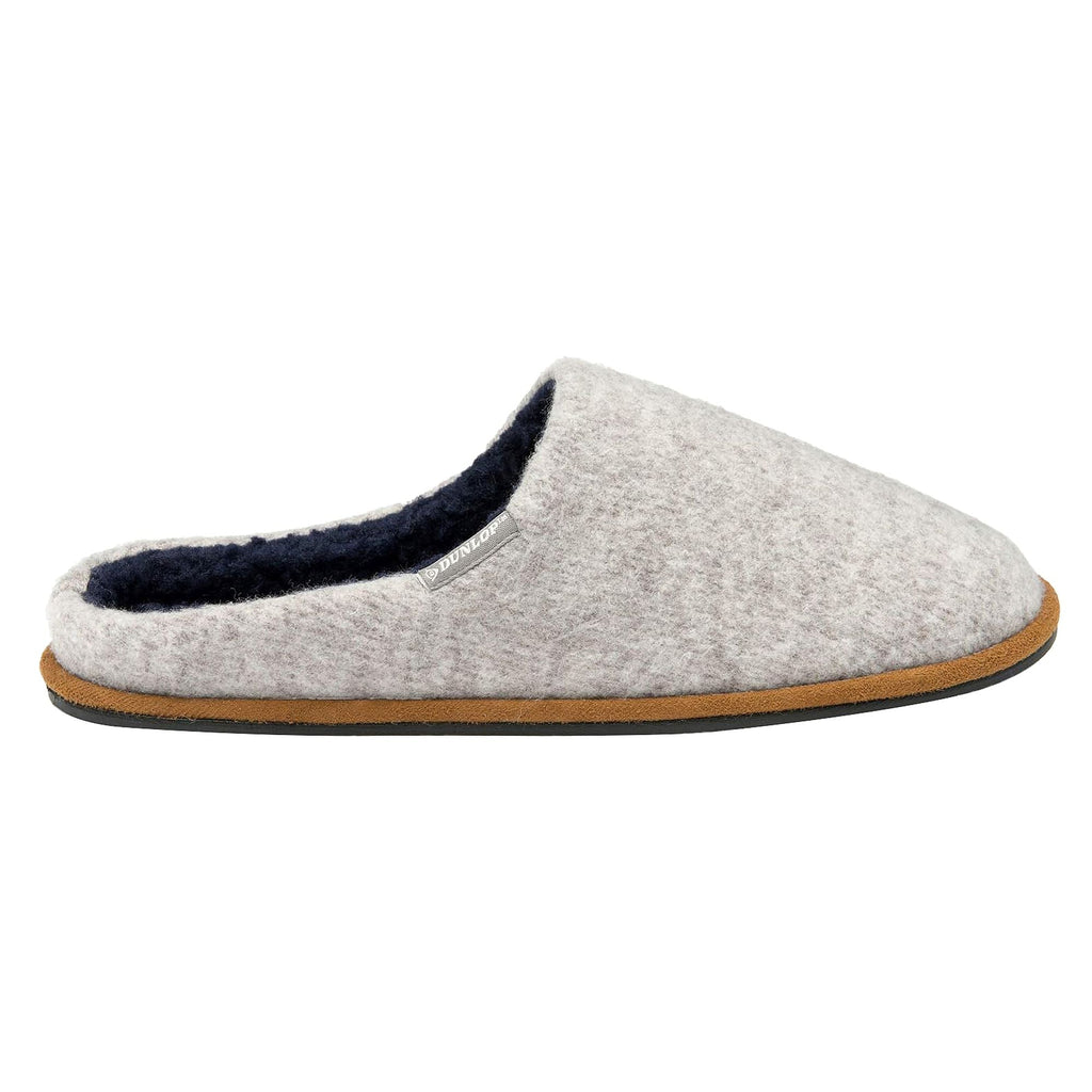 Mens Plush Lined Mule Slippers With Memory Foam