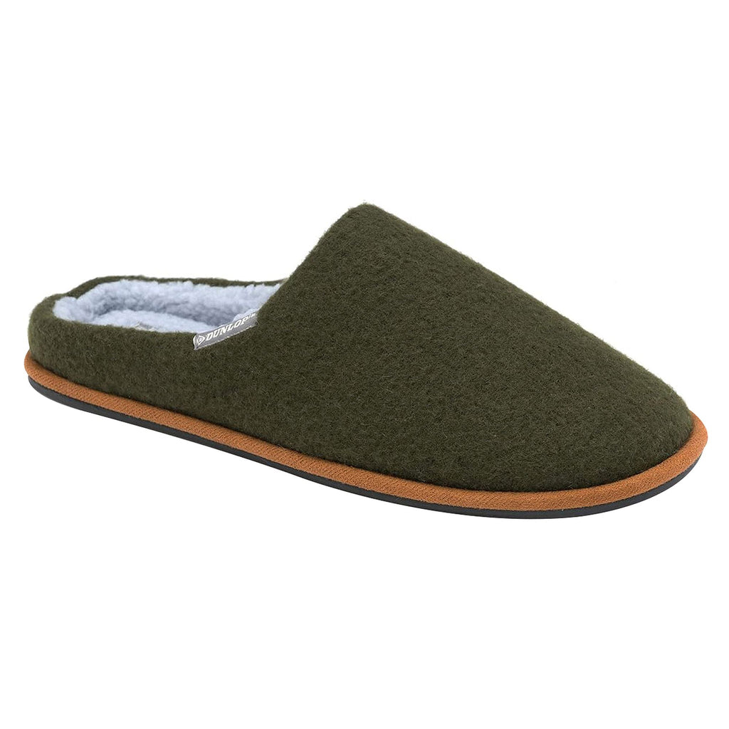 Mens Plush Lined Mule Slippers With Memory Foam