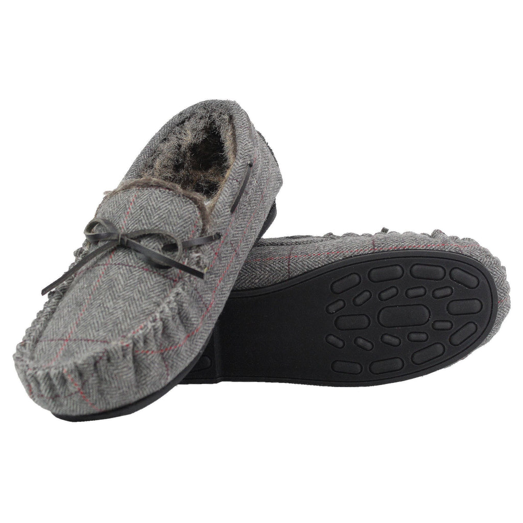 Mens Moccasin Slippers with Memory Foam