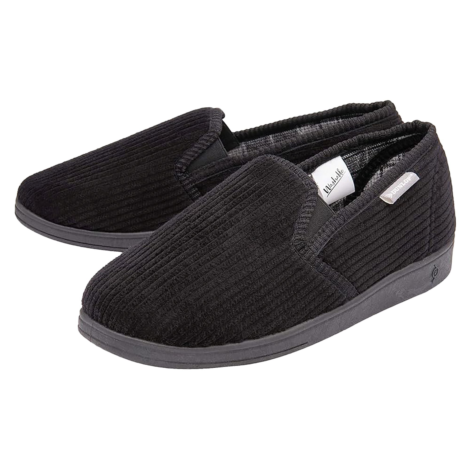 Mens Tartan Lined Slippers With Memory Foam