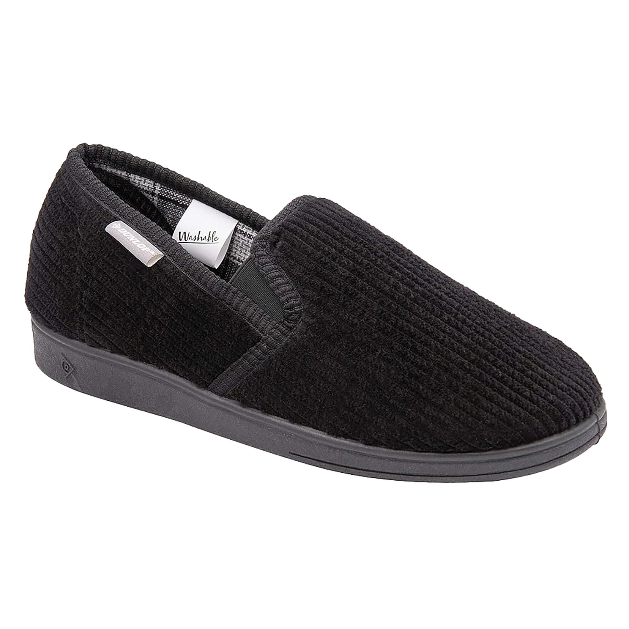 Mens Tartan Lined Slippers With Memory Foam