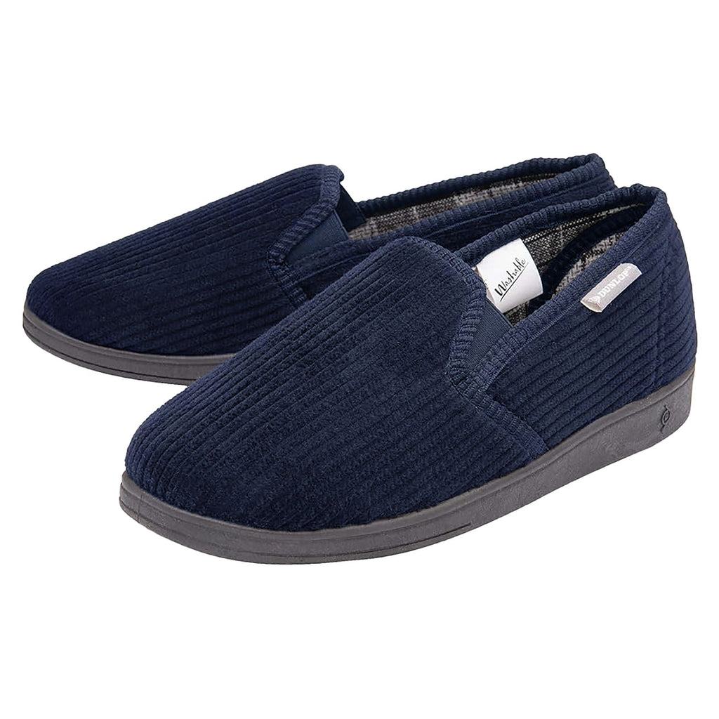 Mens Tartan Lined Slippers With Memory Foam