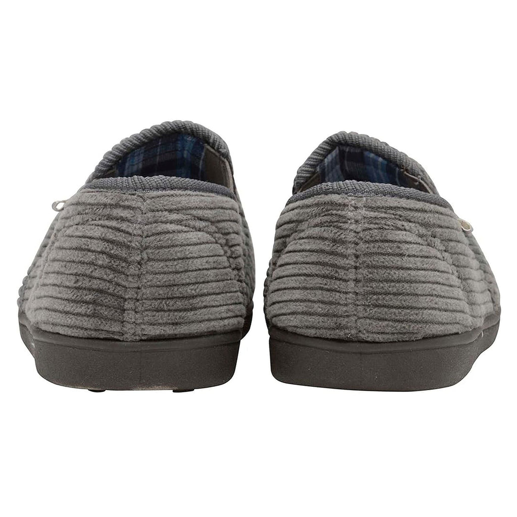 Mens Tartan Lined Slippers With Memory Foam