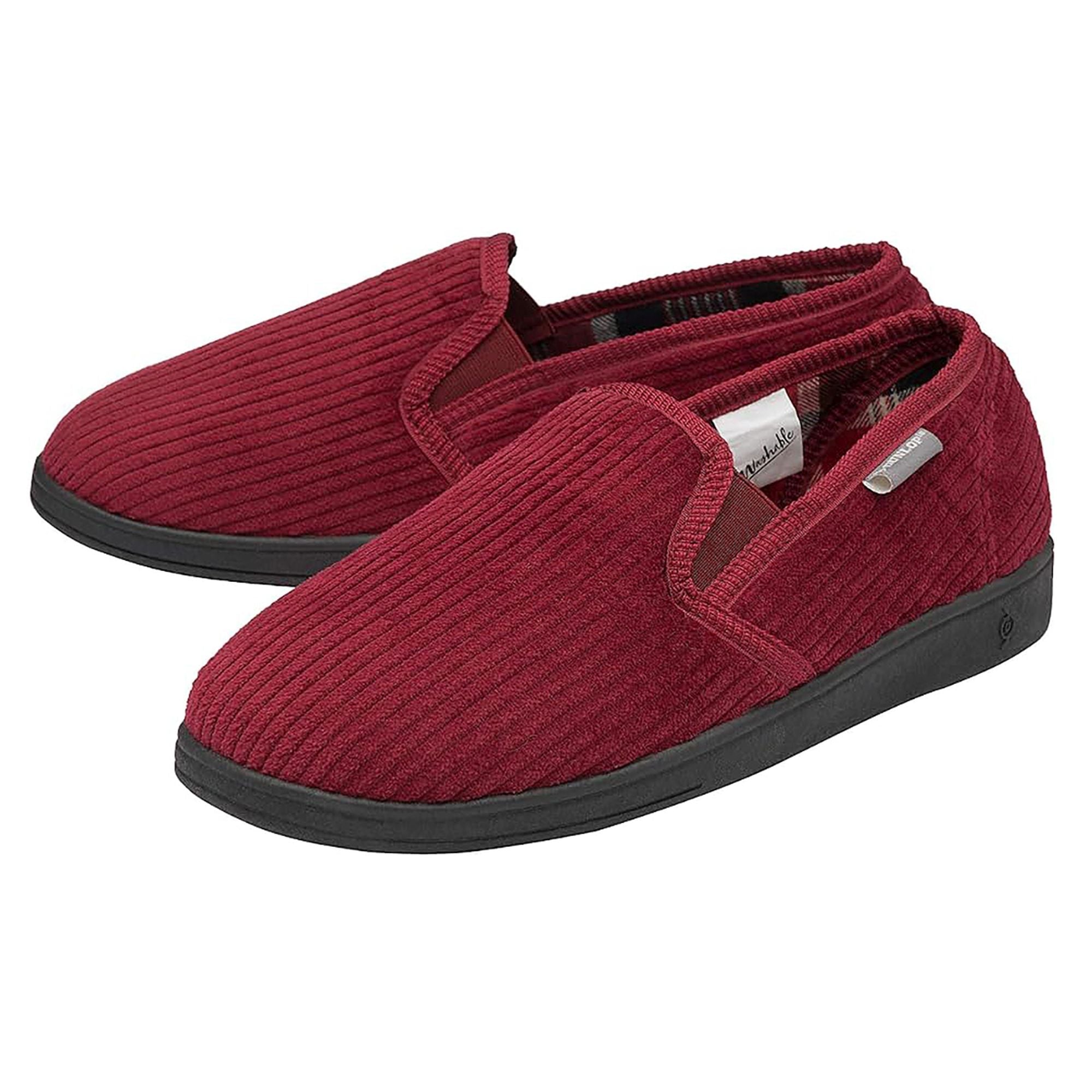 Mens Tartan Lined Slippers With Memory Foam
