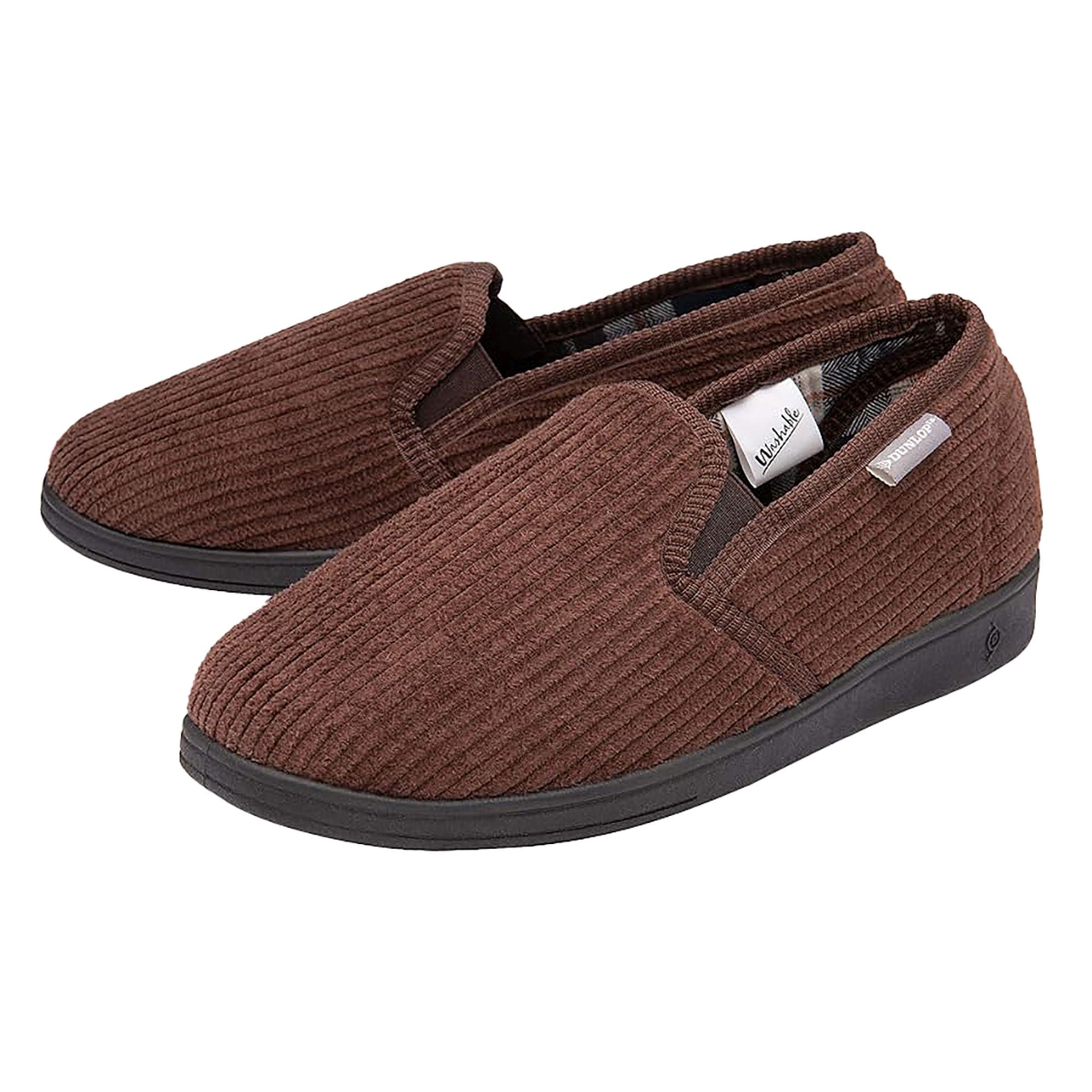 Mens Tartan Lined Slippers With Memory Foam