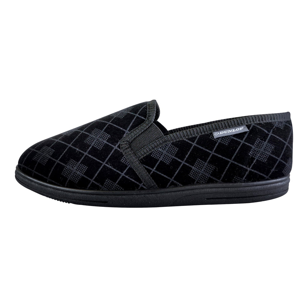 Mens Plush Fur Lined Memory Foam Plaid Checked Slippers (6 Sizes)
