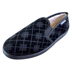 Mens Plush Fur Lined Memory Foam Plaid Checked Slippers (6 Sizes)