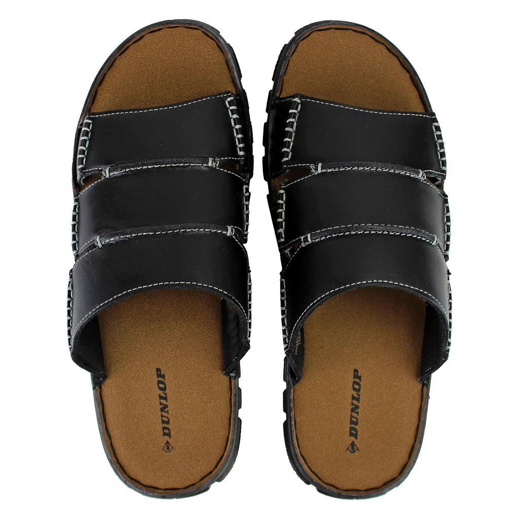 Mens Summer Beach Leather Slip On Slippers