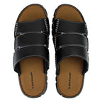 Mens Summer Beach Leather Slip On Slippers