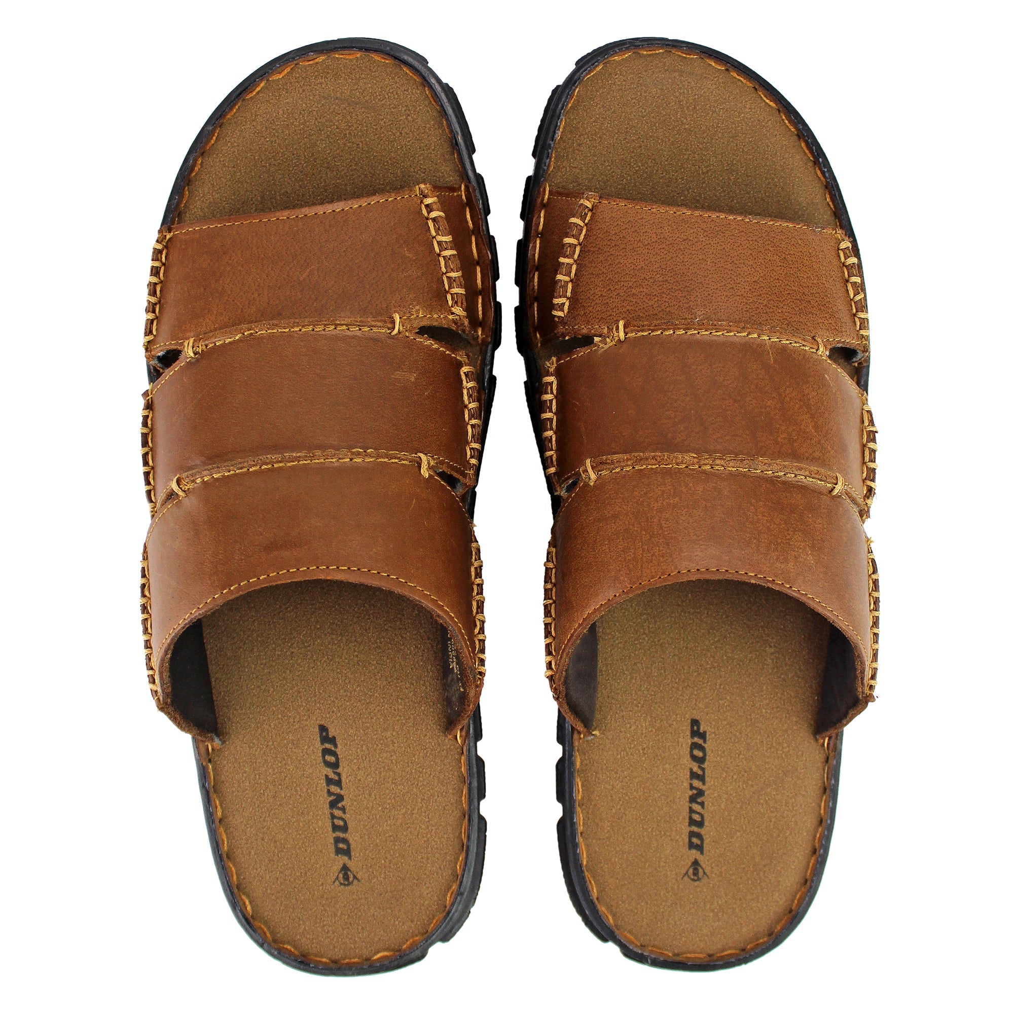 Mens Summer Beach Leather Slip On Slippers