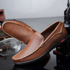Round Head Hollow Breathable and Comfortable Casual Leather Shoes, 43
