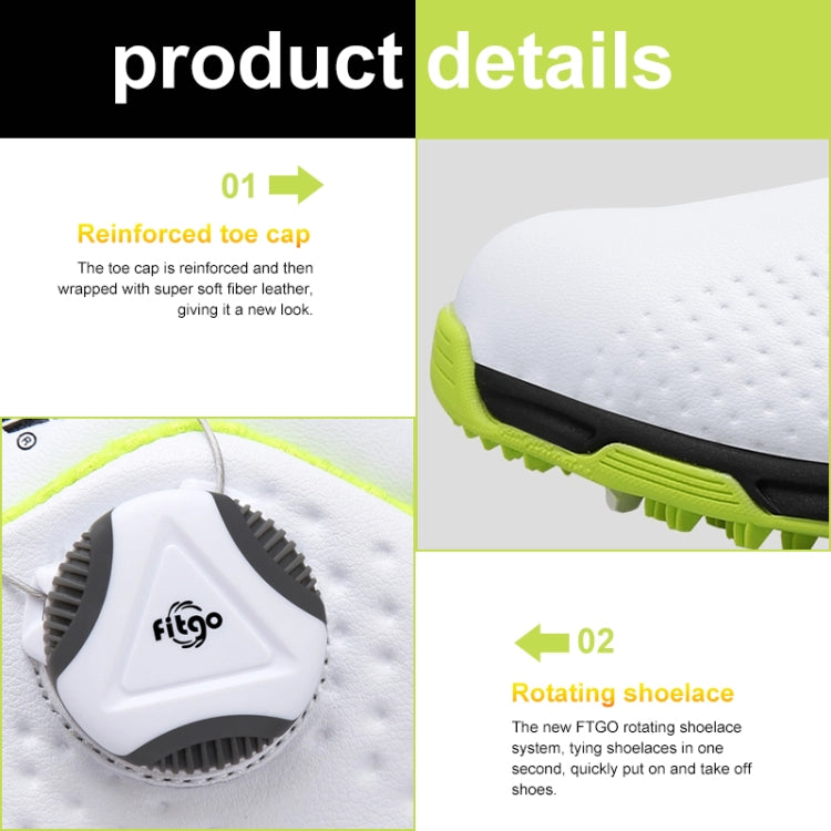 PGM Golf Breathable Rotating Buckle Sneakers Outdoor Sport Shoes for Men(Color:White Black Size:44), 40, 41, 42, 44, 45, 39, 43
