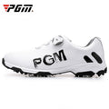 PGM Golf Rotating Buckle Waterproof Microfiber Leather Breathable Non-slip Sneakers for Men(Color:White Green Size:45), 39, 40, 41, 42, 43, 44