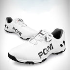 PGM Golf Rotating Buckle Waterproof Microfiber Leather Breathable Non-slip Sneakers for Men(Color:White Green Size:45), 39, 40, 41, 42, 43, 44