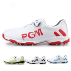PGM Golf Rotating Buckle Waterproof Microfiber Leather Breathable Non-slip Sneakers for Men(Color:White Green Size:45), 39, 40, 41, 42, 43, 44