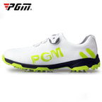 PGM Golf Rotating Buckle Waterproof Microfiber Leather Breathable Non-slip Sneakers for Men(Color:White Green Size:45), 39, 40, 41, 42, 43, 44