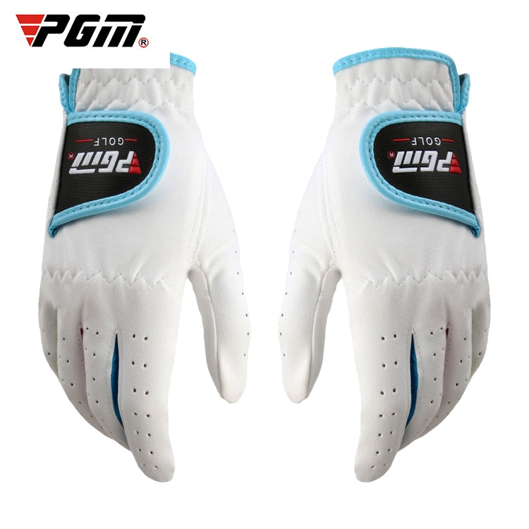 PGM One Pair Golf Microfiber Cloth Soft Comfortable Gloves for Children (Color:White Size:16)