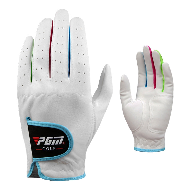 PGM One Pair Golf Microfiber Cloth Soft Comfortable Gloves for Children (Color:White Size:16)