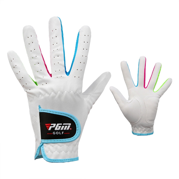 PGM One Pair Golf Microfiber Cloth Soft Comfortable Gloves for Children (Color:White Size:16)
