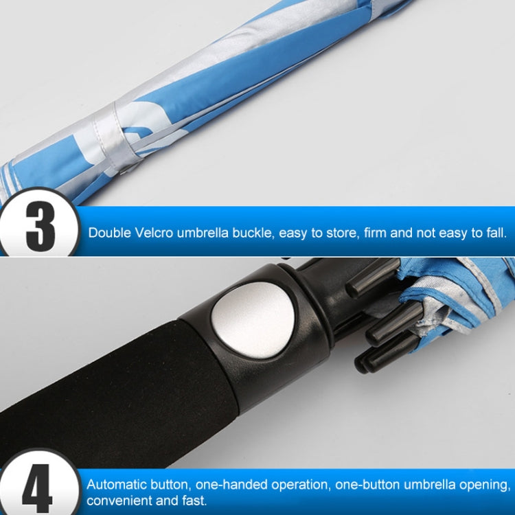 PGM Golf Fiberglass Straight Anti-typhoon Umbrella(Color:Blue Size:Manual)