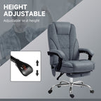 Vinsetto Massage Office Chair, Heated Reclining Computer Chair with Adjustable Height and Footrest, Dark Grey