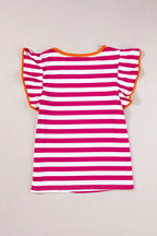 Rose Red Striped Blouse Women UK | Casual Summer