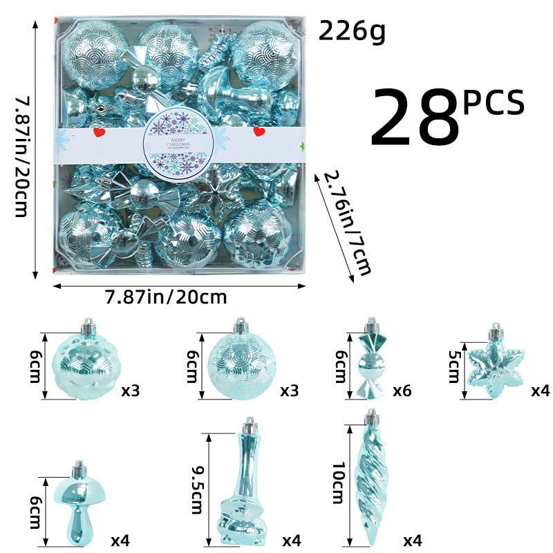 Christmas Decorations 28PCS Electroplated Plastic Balls Christmas Tree Ornaments