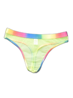 3-pack Men's Rainbow Trim Sheer Mesh Thong