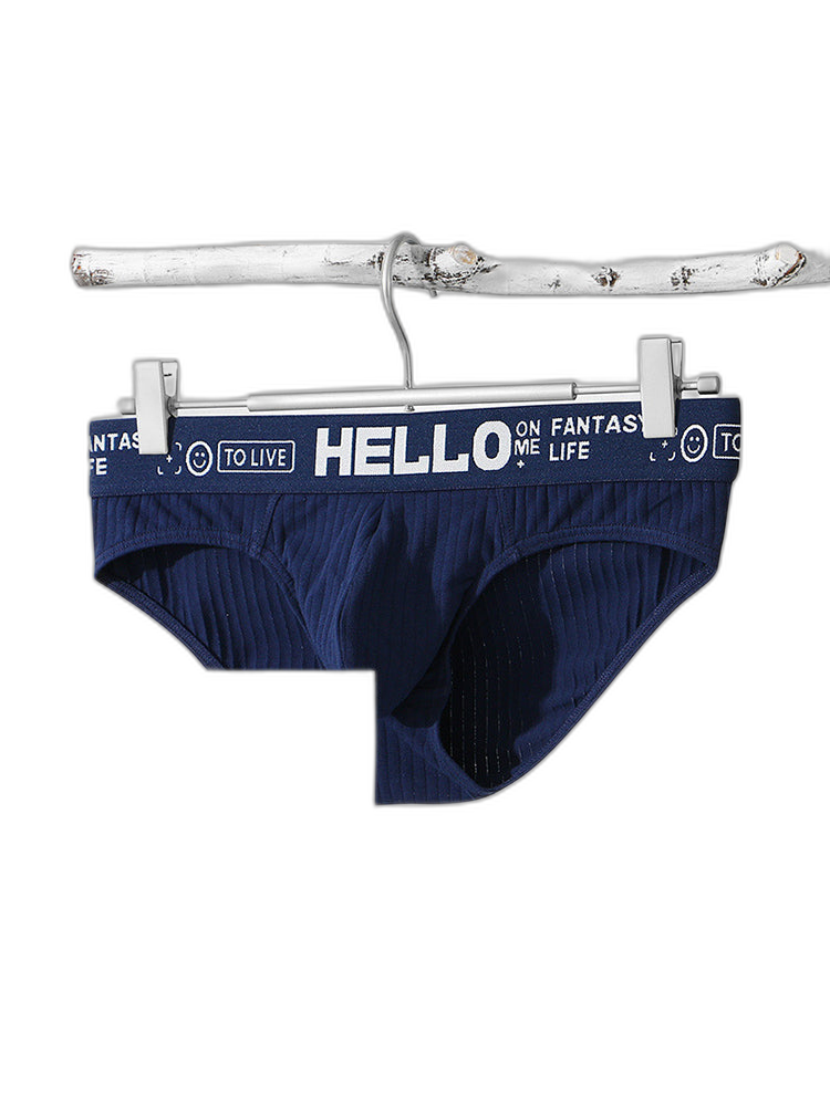 Men's Cotton Ribbed Breathable Briefs with 3D Pouch