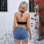 Sexy Underwear Bikini Ring Buckle Chain Black