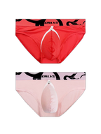 2 Pack Men's Detachable Pouch Open-Crotch Breathable Modal Soft Briefs