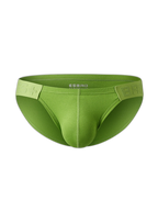 2 Pack Men's Solid Color Low Rise Sweat-Absorbent Large U-Shaped Small Pocket Briefs