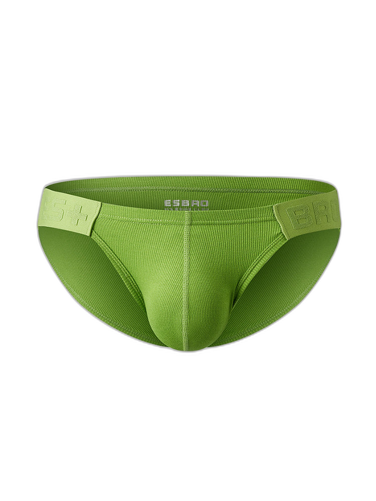 2 Pack Men's Solid Color Low Rise Sweat-Absorbent Large U-Shaped Small Pocket Briefs