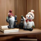 Christmas Snowman Resin Decorative Landscape Lamp