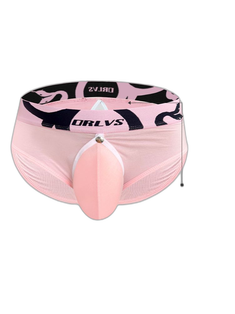 2 Pack Men's Detachable Pouch Open-Crotch Breathable Modal Soft Briefs